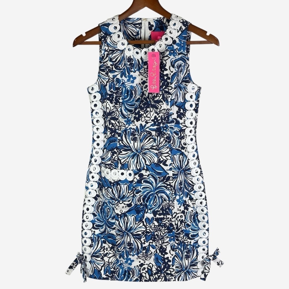 NWT Lilly Pulitzer Mila Stretch Mini Dress Low Tide Navy Pandarama Size 00 - Picture 2 of 13